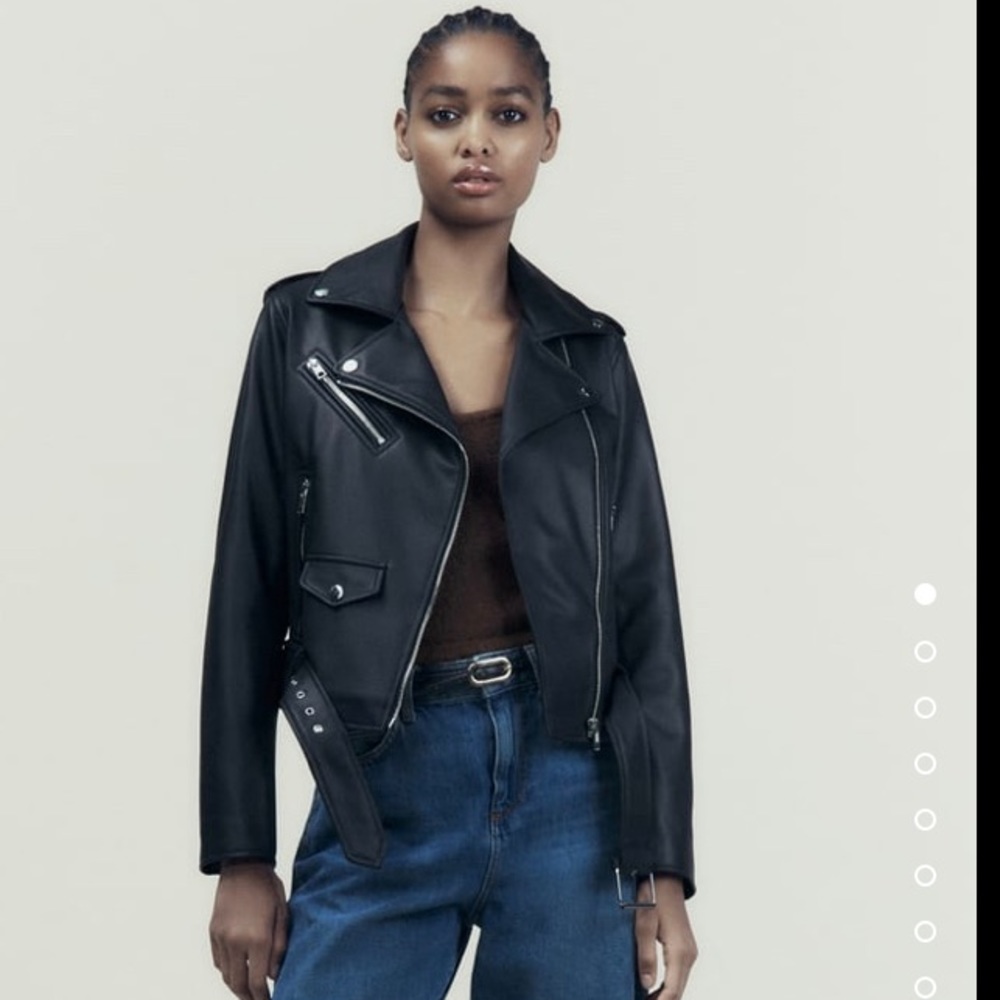Zara vegan leather jacket